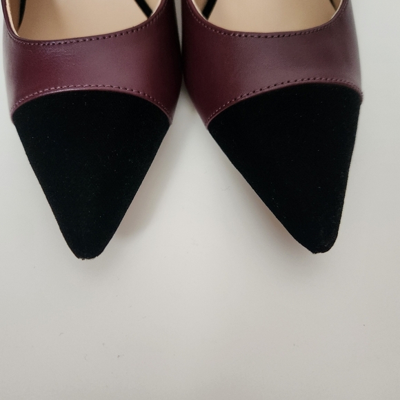 NWOB Lauren Ralph Lauren | Lindella Leather Black Velvet Cap Toe Pumps - Size 8 - Picture 3 of 10